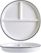 Bicuzat 1 PCS Ceramic Portion Control Plate Divided Dish for Healthy Eating and Weight Loss Divided Dessert Plate Salad Plate Dinner Plate for Kids-8 Inch