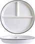 Bicuzat 1 PCS Ceramic Portion Control Plate Divided Dish for Healthy Eating and Weight Loss Divided Dessert Plate Salad Plate Dinner Plate for Kids-8 Inch