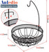 Auledio Fruit Basket Bowl with Banana Tree Hanger, Vegetables Storage Snacks holder Rack Bread Stand