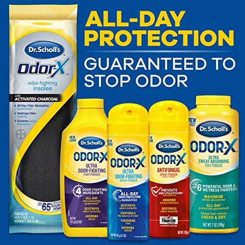 Dr. Scholl's Odor-x Sweat Absorbing Foot Powder, 7 Ounce (Pack of 1)