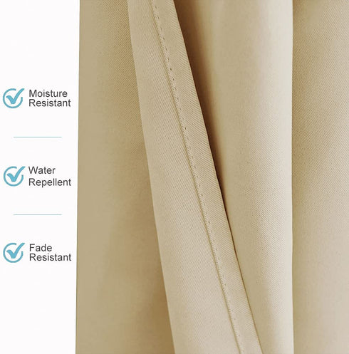 RYB HOME Outdoor Patio Curtains - Blackout Waterproof Porch Curtains & Drapes Privacy Protect Sunight Block for Pavilion Pergola Porch Canopy, 1 Panel, W 52 x L 84 inch, Cream Beige