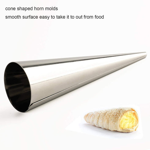 Cream Horn Molds Stainless Steel Cone Tubular Shaped Mold for Cannoli Tubes Croissant (cream cone)