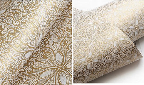 Glow4u Self Adhesive Decorative Contact Paper Shelf Liner for Kitchen Cabinets Drawer Dresser Shelves Wall Arts and Crafts Decor 17.7x78.7 Inches