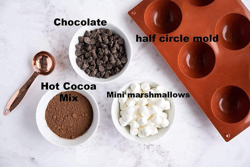 Silicone Mold for Hot Chocolate Bombs Semi Sphere Baking Mold Large 6 Holes Silicone Cocoa Bomb Mold Hand Made Bath Bomb Jelly, Cake Puding Half Round Silicone Pop Mold 3 pcs BPA Free