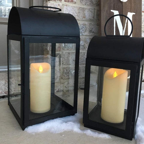 Homemory 3"x 7" Outdoor Waterproof Flameless Candles with Timers and Remote Control, Battery Operated Candles, LED Plastic Candles, Ivory, Set of 3