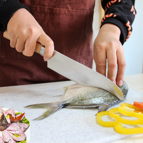 Sunmei 8 Inch Chef's Knife, High Carbon 5Cr15MoV Stainless Steel Kitchen Knives with Wooden Handle, Ultra Sharp, Best Choice for Home Kitchen and Restaurant(Original)