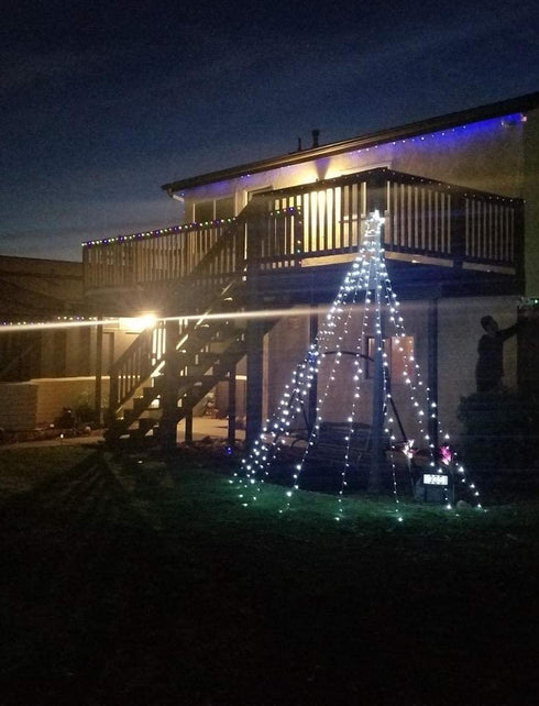 Christmas Decorations Outdoor Lights,11.5ft 317 LED Star Christmas Tree Lights,8 Memory Lighting Modes&Timer Christmas Star Lights for Yard,Wedding,Party,Christmas Decorations (White)
