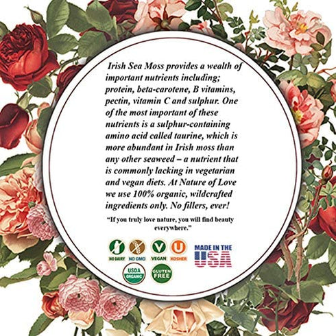 Nature Of Love: Sea Moss/Irish Moss Capsules - Natural, Vegan, Organic, Non-GMO