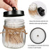 Aebor Mason Jar Bathroom Accessories Set(4 Pcs)-Foaming Soap Dispenser &2 Cotton Swab Holder Set &Toothbrush Holder(Black)