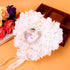 Wedding Ring Pillow, Romantic Lace Crystal Rose Wedding Heart Ring Box Pillow Cushion with Ribbon Pearl Wedding Ceremony for Wedding Supplies Gift