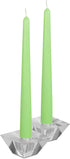 Hyoola 12 Pack Tall Taper Candles - 10 Inch Celery Green Dripless, Unscented Dinner Candle - Paraffin Wax with Cotton Wicks - 8 Hour Burn Time