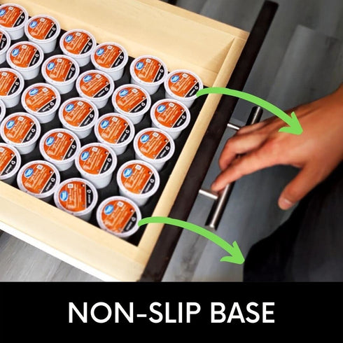 K Cup Holder Compatible with Keurig Coffee Pods (25 Slots) - Drawer K Cup Organizer Holder for Kcup Organization, Countertops & K-Cup Storage - K-Cup Coffee Pod Drawer Organizer for Coffee Lovers