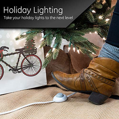 GE 42803 3 Outlet Extension Cord with On/Off Switch Perfect for Lamps, Holiday and Christmas Lights, 9 ft, White