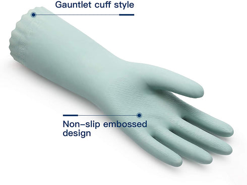 LANON Wahoo 3 Pairs PVC Household Cleaning Gloves, Reusable Unlined Dishwashing Gloves, Non-Slip, Medium