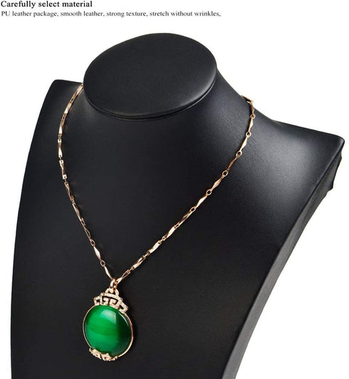 Oirlv Black Jewelry Display Bust Leather Necklace Display Stand for Show?H11.8inch?