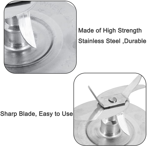 JOYSOG Stainless Cutter Blade Bottom Base Cap Gasket for Oster Pro 1200 Blender Replacement Parts,Jar Base Bottom Cap and Blender Blade and Gasket Set