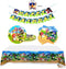 Sonic The Hedgehog Party Supplies, 20 Plates and 20 Napkins and 1 table cloth/birthday greeting card. Children's Birthday Party Decorations and Baby Shower