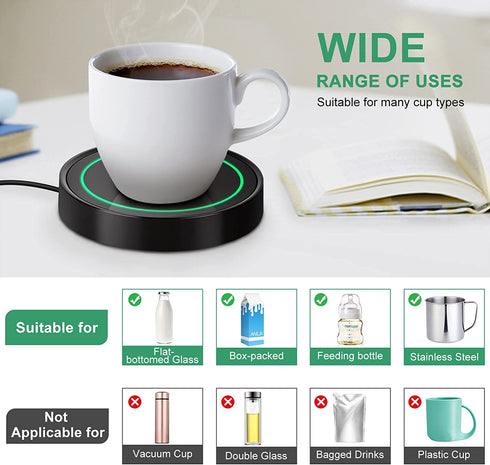 Dimux Coffee Mug Warmer with Automatic Gravity Switch. Electric Beverage Warmers for Office Home Desk Use, Smart Cup Warmer Thermostat Coaster Apply to Hot Coffee? Tea Espresso Milk Candle Wax On/Off
