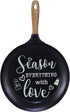 NIKKY HOME 15" x 24" Pan Shaped Metal Kitchen Sign Wall Decor with Quote Season Everything with Love, Black
