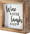 Wine a Little Laugh a Lot Small Barn Wood Box Sign for Home Decor,Rustic Wood Block Sign for Kitchen,Dining Room,Freestanding Farmhouse Box Sign Decor 6" x 6" x 1.57"