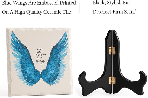 LukieJac Memorial Gifts In Loving Memory Of Loved One Mother Father Gifts Sympathy Gifts For Loss Of Mom Bereavement/grief/condolence/remembrance Gifts Angel Wing Funeral Home Decor Wodden Sign Plaque
