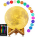 Moon Lamp, LOGROTATE 16 Colors LED Night Light with Stand/Timing Setting, Kids Moon Light with Remote/Touch Control/Dimmable/USB Recharge for Kids Lover Birthday Christmas Gifts (5.98 Inch)