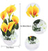 HO2NLE Artificial Potted Calla Lily Flower with Vase 15Inch Fake Potted Plants Real Touch Flower in Pots Home Bathroom Kitchen Table Centerpiece Decoration (Orange)