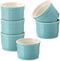 DOWAN Ramekins, Porcelain Ramekins 8 oz Oven Safe, Set of 6 Ramekins for Creme Brulee, Souffle Dishes Custard Cups Dessert Small Bowls for Pudding, Turquoise Ramekins for Baking