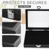Jewelry Storage Case, Black Wooden 36 Slot Velvet Glass Ring Storage Box Display, Stand Case Holder Organized Tray for Jewelry Showcase