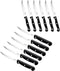 dearithe Serrated-Steak Knives Set of 12, Black Full-Tang Triple Rivet Steak Knife Sets, 4.5 Inch, For Kitchen Restaurant Tableware Camping ,Dishwasher Safe, Stainless Steel Sharp Blade