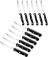 dearithe Serrated-Steak Knives Set of 12, Black Full-Tang Triple Rivet Steak Knife Sets, 4.5 Inch, For Kitchen Restaurant Tableware Camping ,Dishwasher Safe, Stainless Steel Sharp Blade