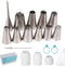 Kasmoire 11 Pcs Extra Large Piping Tip Set,Stainless Steel Cake Decorating Icing Tips Nozzles,Professional Pastry Tips for Cupcake, Cookie and Puff