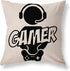 Mechanical Cattle Black Gaming Decorative Throw Pillow Covers Game Controller Linen Square Throw Pillow Cases for Couch Sofa Outdoor Playroom Bed Car Patio Boys Room Decor Pillow Covers 18x18 Set of 4