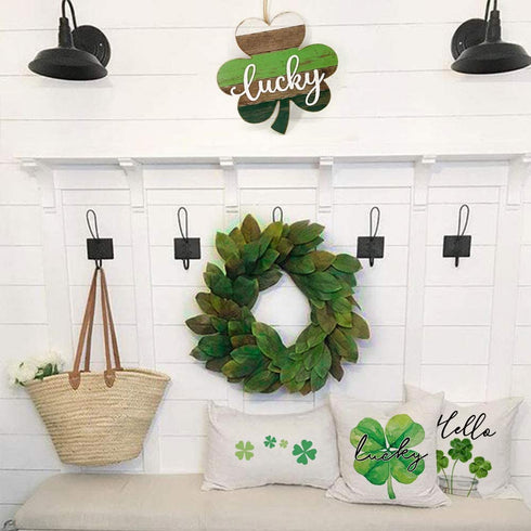 AENEY St Patricks Day Pillow Covers 18x18 Set of 4 St Patricks Day Decorations for Home Gnome Shamrock Clover Lucky St Patricks Day Decorative Throw Pillows Farmhouse St Patricks Day Decor A349-18
