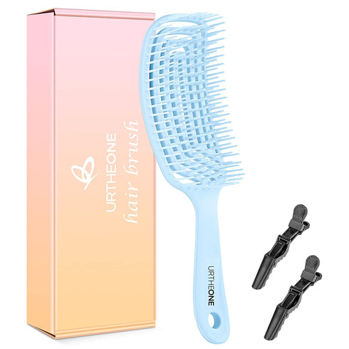 Hair Brush,Detangling Hair Brushes, Detangler Curved Vented HairBrush for Women Men Black Natural Curly Wet Dry Thick Straight Long Hair, Afro American Type 3a-4c, Comfortable Grip ,Easy to Clean