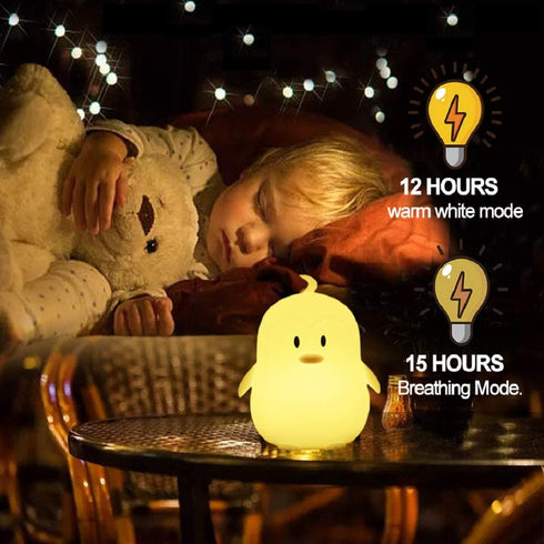 Yuede Kids Night Light (Silicone Light) USB Rechargeable Penguin Night Lights, 9 Colors Change with Touch Sensor and Remote Control for Baby/Kids/Adult Bedroom (Penguin)