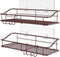 Nieifi Shower Caddy Shelf Storage Rack Adhesive Without Drilling Stainless Steel with Hooks for Washroom, Lavatory, Restroom, Toilet, Bathroom, Kitchen - 2 Pack Bronze