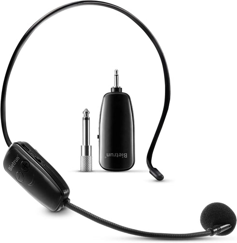 Bietrun UHF Wireless Microphone Headset, 165ft Range, Working Time 6H, 1/4''Plug, Wireless Headset Mic ?Handheld Mic 2 in 1, for Karaoke Speaker, Amplifier, Mic Speakers, PA System, Teaching, Fitness