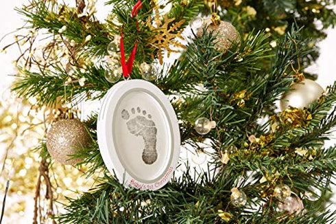 Pearhead Babyprints Newborn Baby Handprint or Footprint Double-Sided Photo Ornament with Clean Touch Ink Pad - Makes A Perfect Holiday Gift for Baby's First Christmas