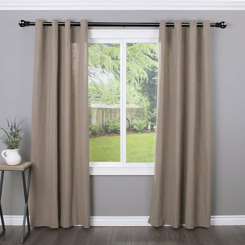 Curtain Rod,1 Inch Adjustable Black Curtain Rods for Windows 34" to 68",Stainless Steel Single Curtain Rod Set with Brackets for Bedroom Kitchen Window ?Black?