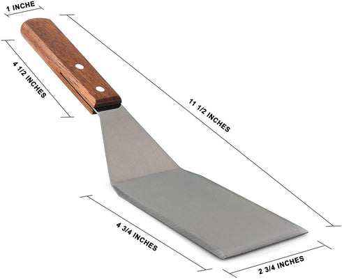 Homi Styles Metal Spatula with Beveled Edges | Stainless Steel cooking Spoon | Heavy Duty Turner for Skillets, Griddles & Grills | Great for Pancake Flipper, Fish, Eggs, Burgers, Omelet & More