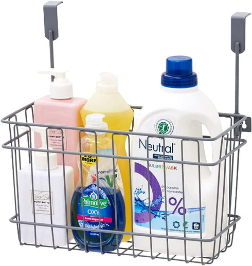 EZOWare Over the Cabinet Door Hanging Organizer Holder, Wall Mountable Deep Metal Storage Basket for Household Kitchen Bathroom Pantry Items (Medium)