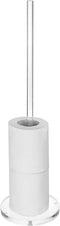 MyGift Toilet Paper Roll Storage Holder - Modern Freestanding Bathroom Toilet Tissue Stand, Clear Acrylic 20-Inch Floor Standing Roll Reserve