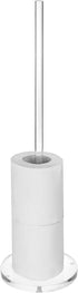 MyGift Toilet Paper Roll Storage Holder - Modern Freestanding Bathroom Toilet Tissue Stand, Clear Acrylic 20-Inch Floor Standing Roll Reserve