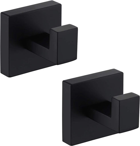 KES Towel Hook for Bathroom Coat Hook Wall Mounted Robe Hook SUS 304 Stainless Steel Matt Black 2 Pack, A22560-BK-P2