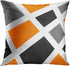 Emvency Set of 4 Throw Pillow Covers Modern Abstract Stripe Simple Geometric Acrylic Bold Decorative Pillow Cases Home Decor Square 18x18 Inches Pillowcases(Grey Orange)