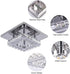 Modern Crystal Ceiling Lighting, CXGLEAMING Mini Square Crystal Chandelier Contemporary Luxury Semi Flush Mount LED Ceiling Light Fixture for Bedroom, Dining Room, Kitchen, Hallway, Entry, Foyer