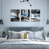 Canvas Wall Art For Kitchen Wall Decor For Dining Room Black And White Wine Glasses Painting Modern Blue Wine Canvas Art Prints Ready To Hang Pictures For Restaurant Home Decorations 12"X16" 3 Pieces