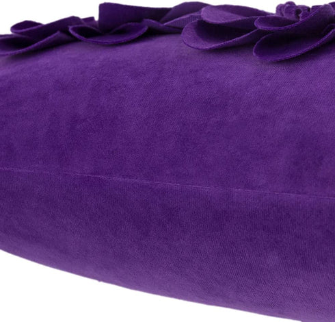 JWH 3D Flower Throw Pillow Covers Aesthetic Sunflower Pillow Cases Cute Pillowcase Handmade Decorative Rectangle Velvet Cushion Covers Farmhouse Sofa Couch Floor Decor Plush Shams 12x20 Inch Purple