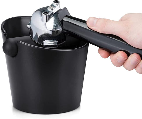 Ailelan Coffee Knock Box, Espresso Dump Bin, Coffee Bin, 4.8 Inch Espresso Knock Box Shock-Absorbent Durable Barista Style with Removable Knock Bar and Non-Slip Base(Round)